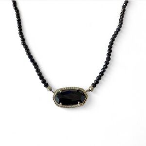 Kendra Scott Black Agate Beaded Elisa Choker Necklace